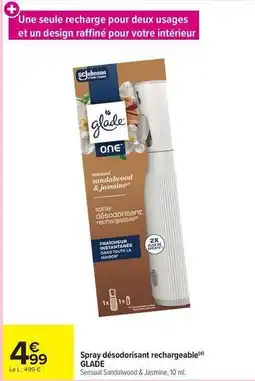 Carrefour Drive Glade - spray désodorisant rechargeable offre