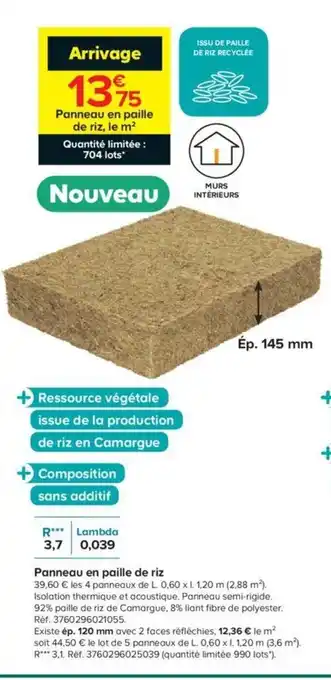 Castorama Panneau en paille de riz offre