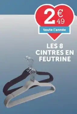 Centrakor Les 8 cintres en feutrine offre