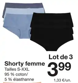Zeeman Shorty femme offre