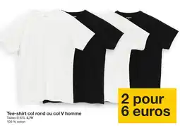 Zeeman ZEE MAN Tee-shirt col rond ou col V homme offre