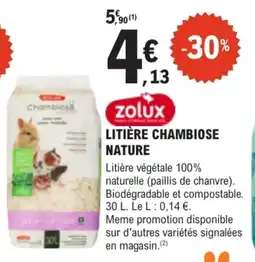 E.Leclerc Jardi ZOLUX Litière chambiose nature offre