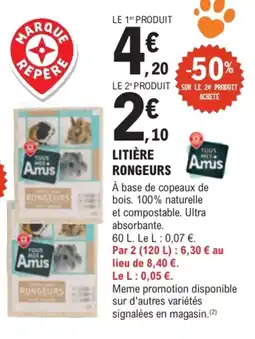 E.Leclerc Jardi Litière rongeurs offre