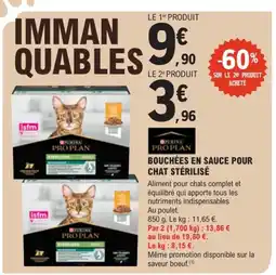 E.Leclerc Jardi PURINA PRO PLAN Bouchées en sauce pour chat stérilisé offre