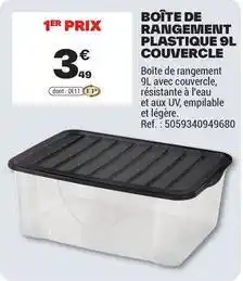 Brico Dépôt Boîte de rangement plastique 9l couvercle offre