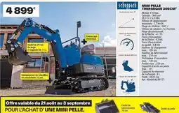 Brico Dépôt Scheppach - mini pelle thermique 3006m offre