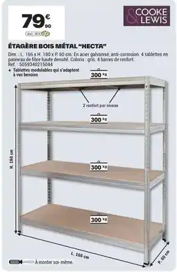 Brico Dépôt Dim - étagère bois métal hecta offre