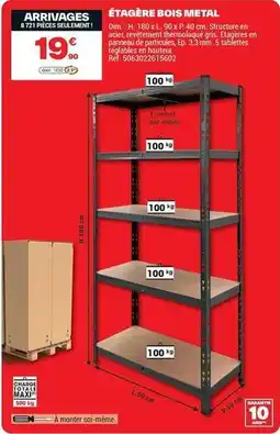 Brico Dépôt Dim - étagère bois metal offre