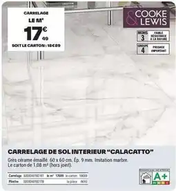 Brico Dépôt Carrelage de sol interieur calacatto offre