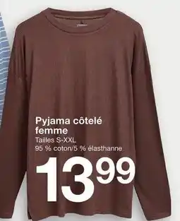Zeeman Pyjama côtelé femme offre