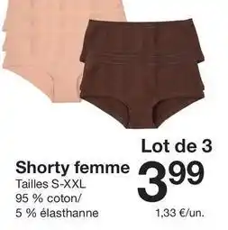Zeeman Shorty femme offre