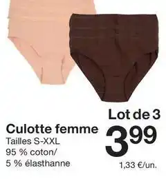 Zeeman Culotte femme offre