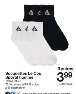 Zeeman Le coq sportif - socquettes homme offre