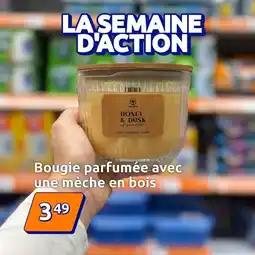 Action Bougie parfumée avec une mèche en bois offre