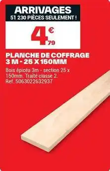 Brico Dépôt 3m - planche de coffret 3 m - 25 x 150mm offre