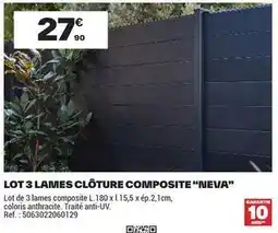 Brico Dépôt Lot 3 lames cloture composite offre