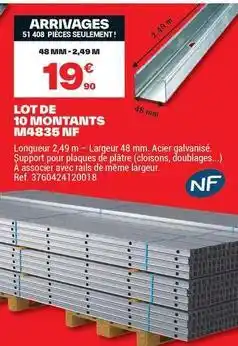 Brico Dépôt Lot de 10 montants m4835 inf offre