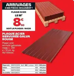 Brico Dépôt Plaque acier rouge offre