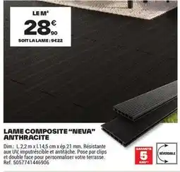 Brico Dépôt Dim - lame composite nieva anthracite offre