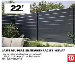 Brico Dépôt Lame alu persienne anthracite offre