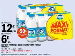 E.Leclerc lactel LAIT UHT VITAMINE D DEMI-ÉCRÉMÉ offre