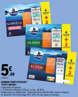 E.Leclerc PETIT NAVIRE Saumon fumé d'Écosse offre