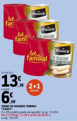 E.Leclerc d'aucy Cœurs de palmiers tendres offre
