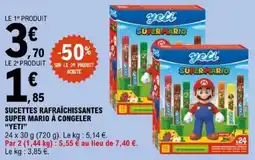 E.Leclerc yeti Sucettes rafraîchissantes Super Mario à congeler offre