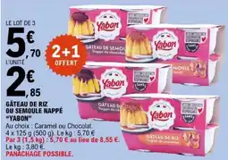 E.Leclerc Yabon Gâteau de riz ou semoule nappé offre