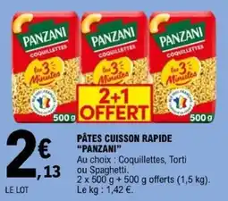 E.Leclerc PANZANI PÂTES CUISSON RAPIDE offre