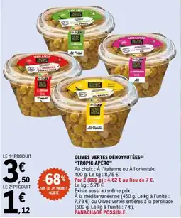 E.Leclerc TROPIC APÉRO Olives vertes dénoyautées offre
