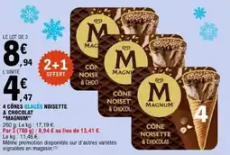 E.Leclerc MAGNUM CÔNE NOISETTE & CHOCOLAT offre