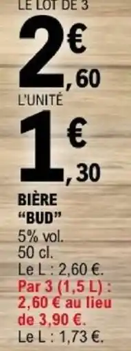 E.Leclerc BUD BIÈRE offre