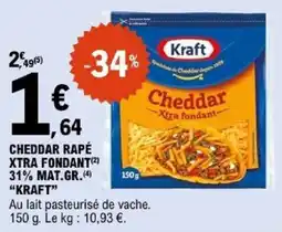 E.Leclerc Kraft Cheddar Rapé offre