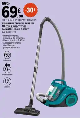 E.Leclerc Rowenta Aspirateur traîneau sans sac offre