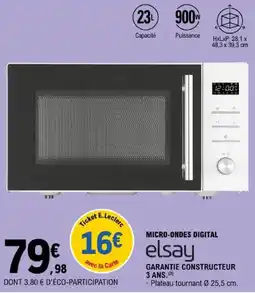 E.Leclerc elsay MICRO-ONDES DIGITAL offre