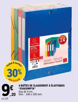 E.Leclerc EXACOMPTA BOÎTES DE CLASSEMENT À ÉLASTIQUES offre