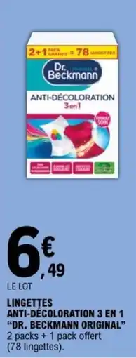 E.Leclerc Dr. Beckmann Lingettes anti-décoloration 3 en 1 offre