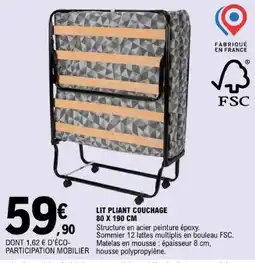 E.Leclerc LIT PLIANT COUCHAGE offre