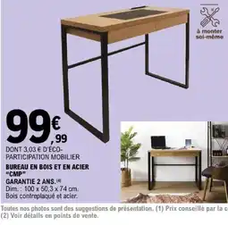 E.Leclerc CMP Bureau en bois et en acier offre