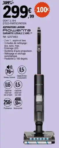 E.Leclerc Rowenta Aspirateur laveur offre