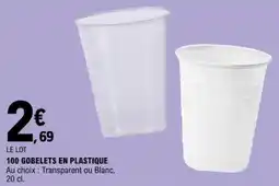 E.Leclerc Gobelets en plastique offre