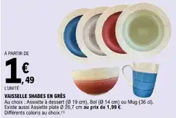 E.Leclerc VAISSELLE SHADES EN GRÈS offre