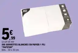 E.Leclerc PAPSTAR Serviettes blanches en papier offre