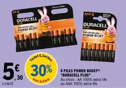 E.Leclerc DURACELL PILES POWER BOOST offre