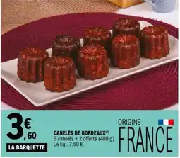 E.Leclerc CANELÉS DE BORDEAUX offre