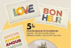 La Foir'Fouille PLAYGROUND Coussin bouclette offre