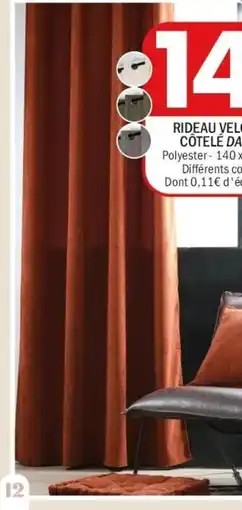 La Foir'Fouille Cotelé dandy rideau velours offre