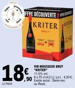 E.Leclerc KRITER VIN MOUSSEUX BRUT offre