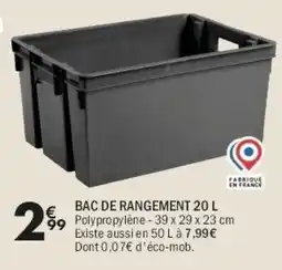 La Foir'Fouille BAC DE RANGEMENT 20 L offre